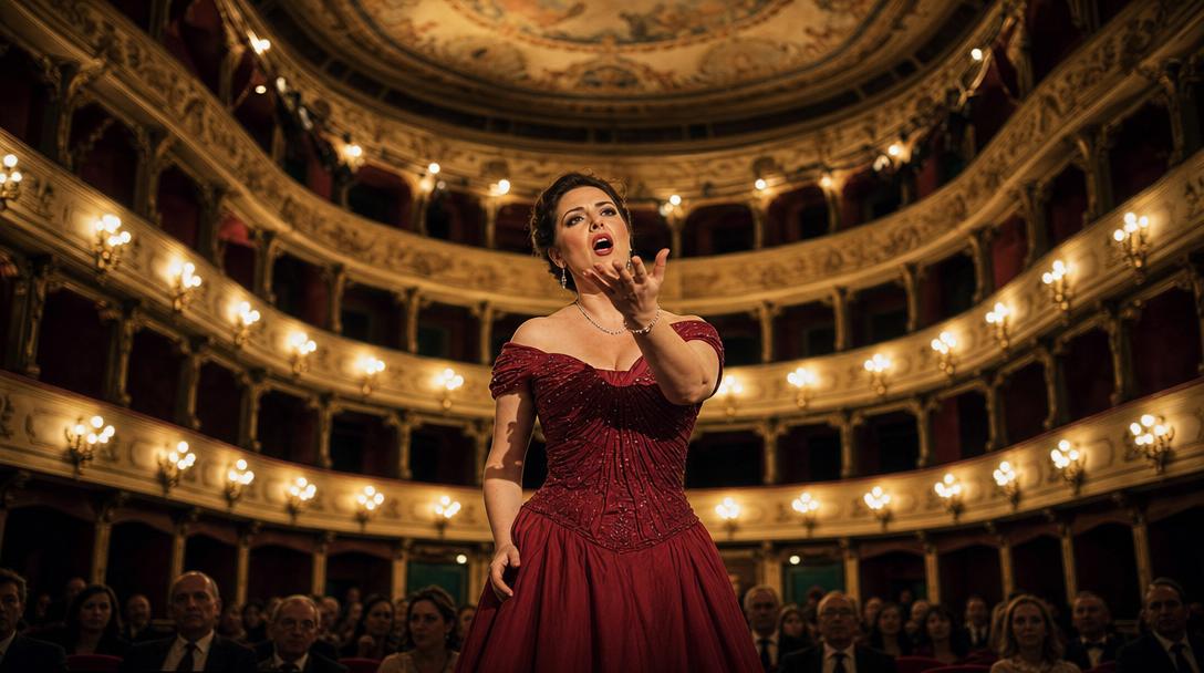 Soprano in un teatro all'italiana
